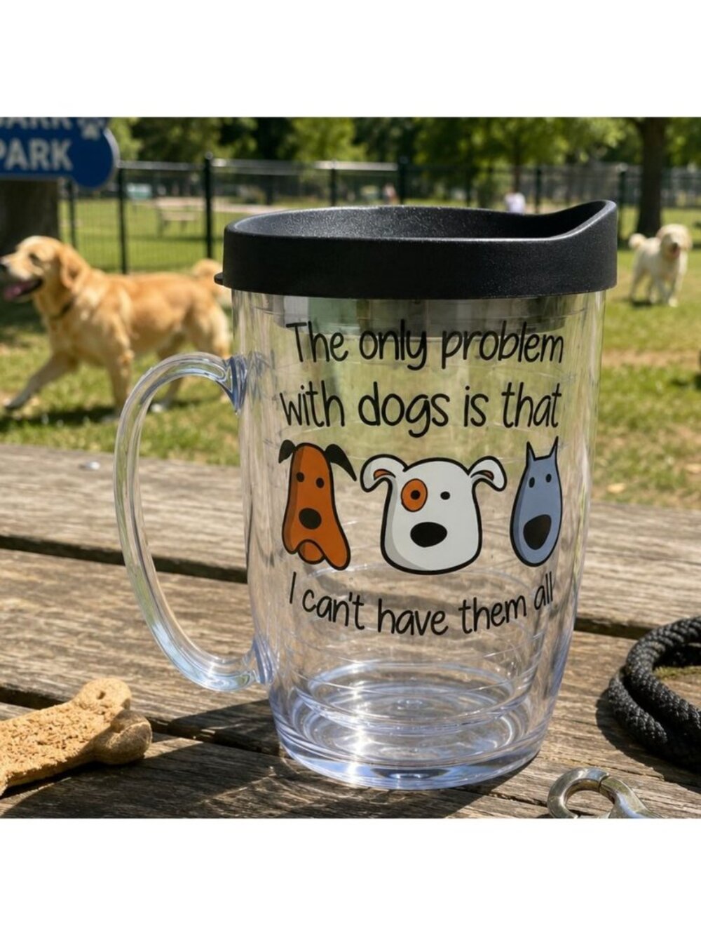 Tervis Dog Lover Travel Mug Insulated Drink Cup 16 oz Lid Funny Puppy Quote USA